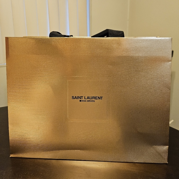 Yves Saint Laurent Handbags - YSL Rive Droite Medium Gold Shopping/Gift/Tote Bag